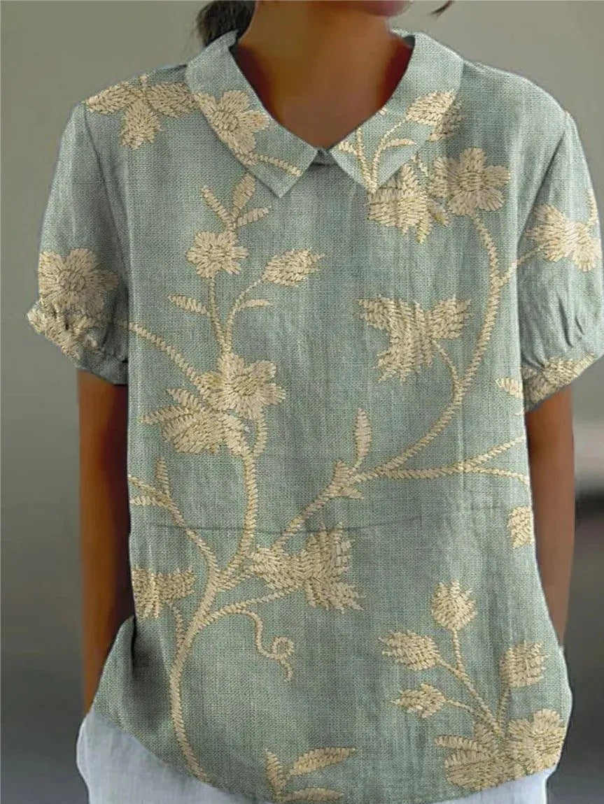 Rachel | Floral Print Relaxed Fit Shirt with Collar
