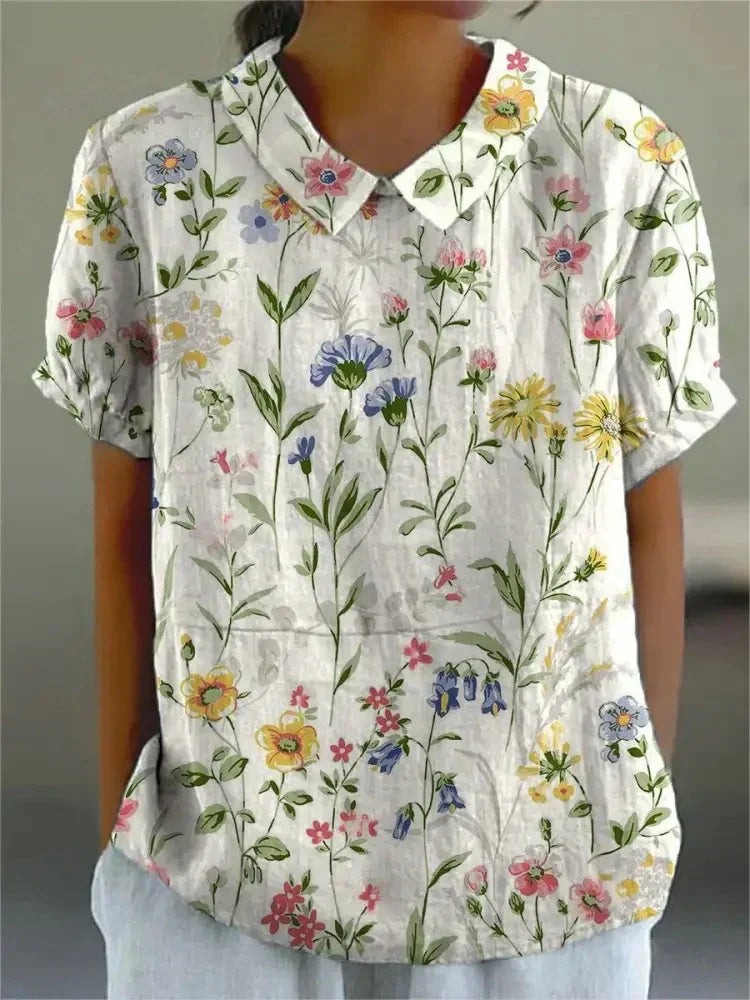 Rachel | Floral Print Relaxed Fit Shirt with Collar