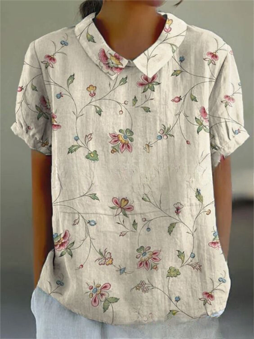 Rachel | Floral Print Relaxed Fit Shirt with Collar