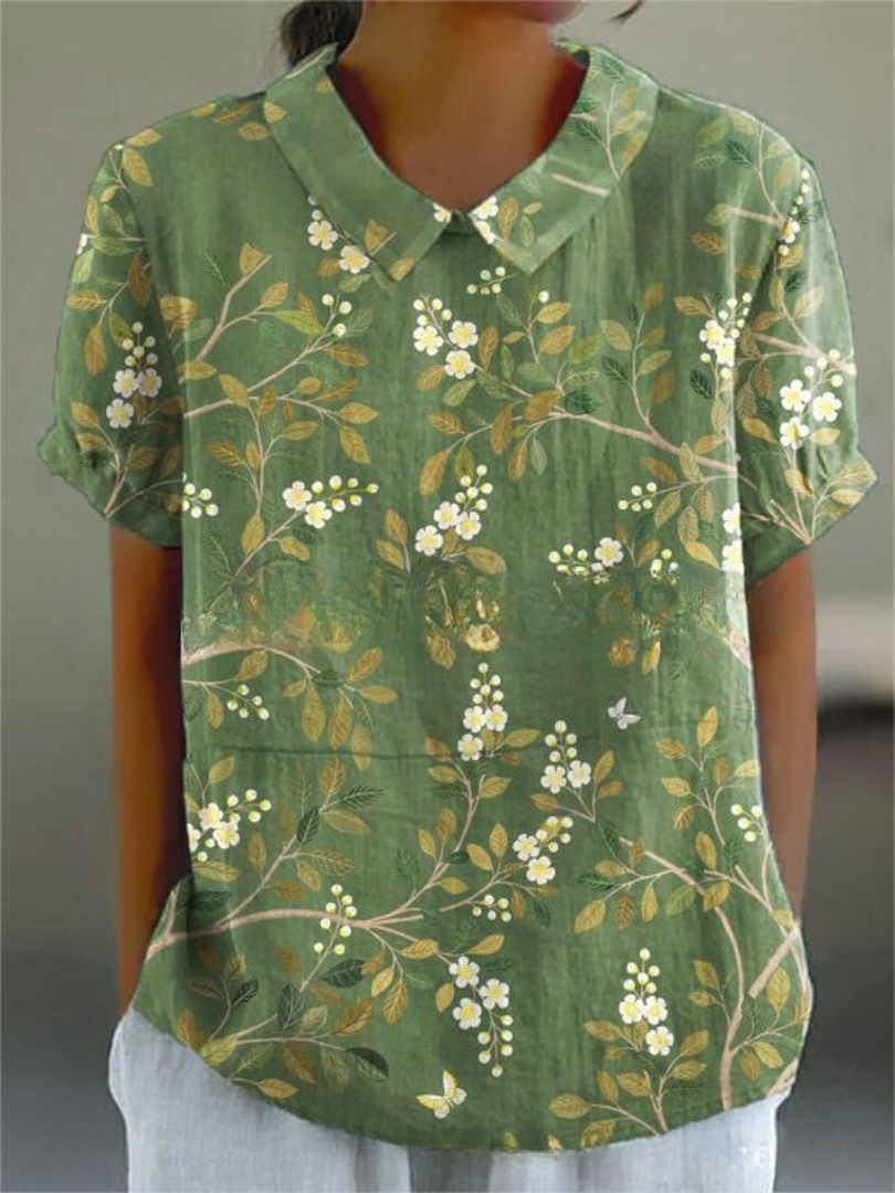 Rachel | Floral Print Relaxed Fit Shirt with Collar