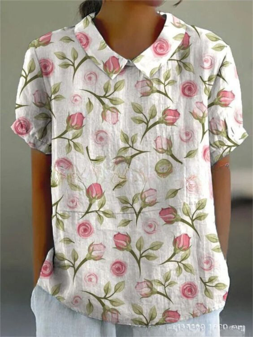 Rachel | Floral Print Relaxed Fit Shirt with Collar