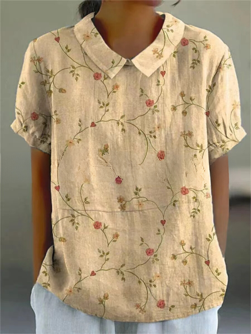Rachel | Floral Print Relaxed Fit Shirt with Collar