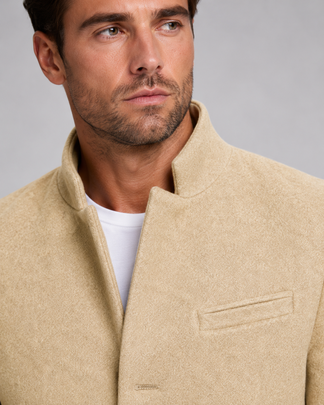 Raymond stand collar wool coat - color options