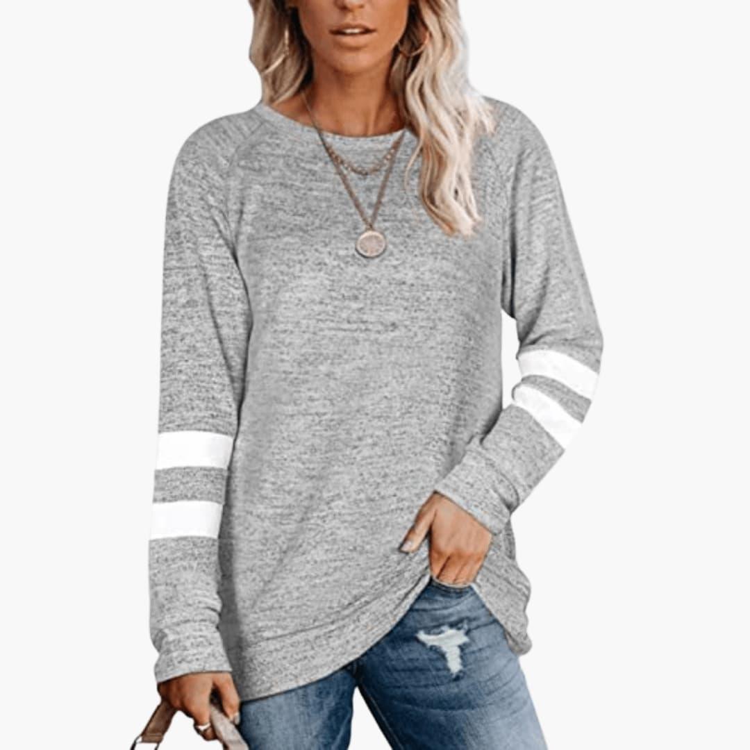 Reagan relaxed crew neck long sleeve shirt - styled outfit 1