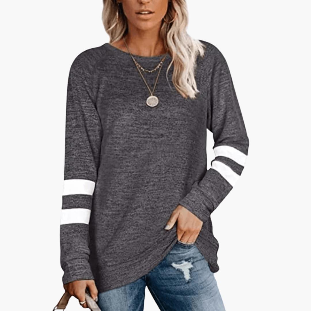 Reagan relaxed crew neck long sleeve shirt - styled outfit 2