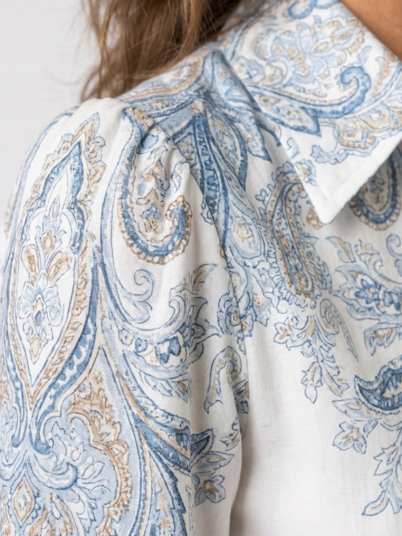 Rebecca | Elegant Paisley Belted Maxi Dress
