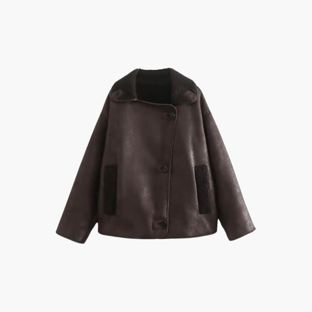 Regina lined shearling jacket - front view