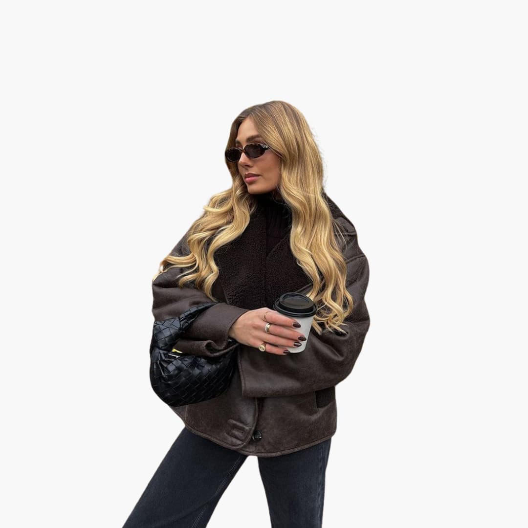 Regina lined shearling jacket - side view