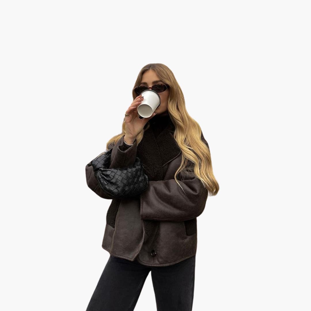 Regina lined shearling jacket - back view