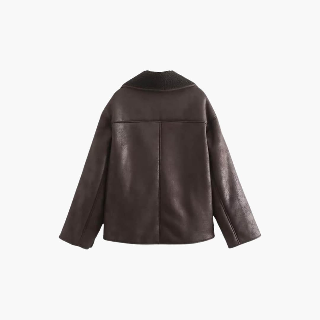 Regina lined shearling jacket - styled outfit