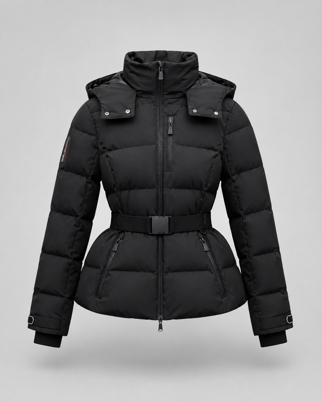 Renee belted hooded puffer jacket - full look 2