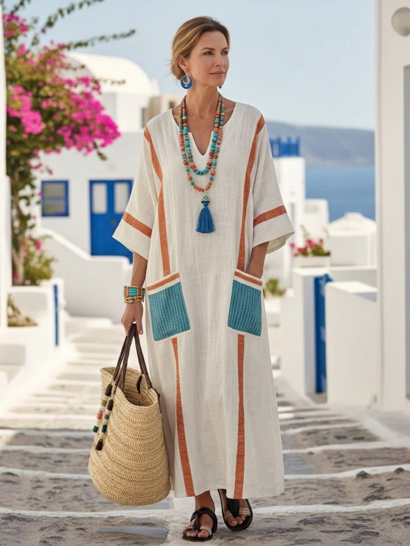 Riley | Women's V Neck Pocket Maxi Dress