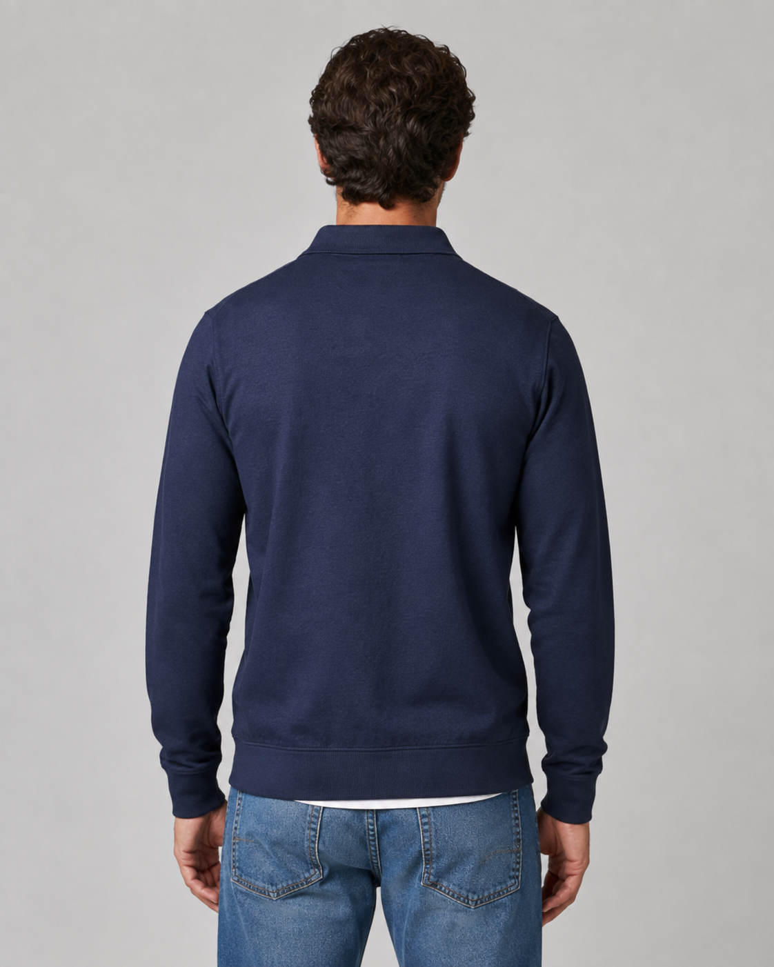 Roger long sleeve polo sweatshirt - back view
