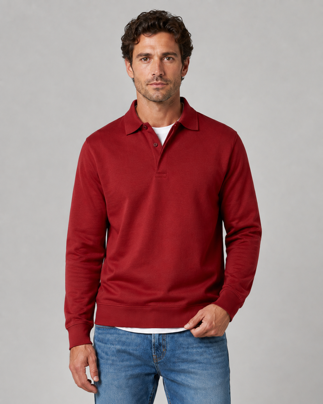 Roger long sleeve polo sweatshirt - color options 1
