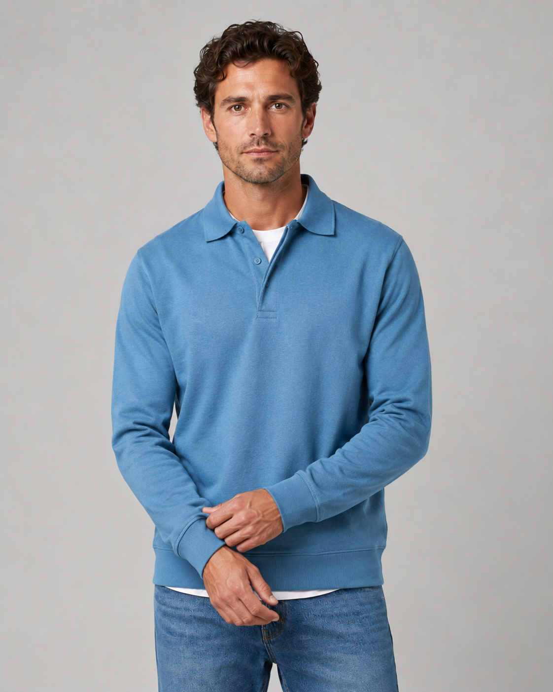 Roger long sleeve polo sweatshirt - color options 3
