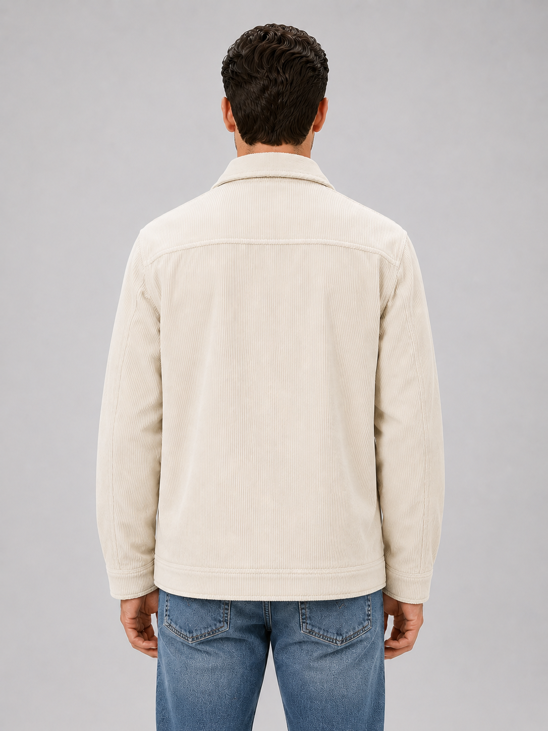 Ronald corduroy overshirt snap button - back view