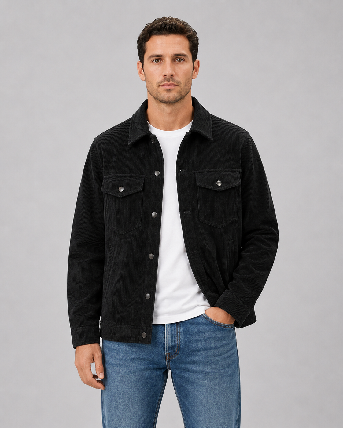 Ronald corduroy overshirt snap button - color options 1