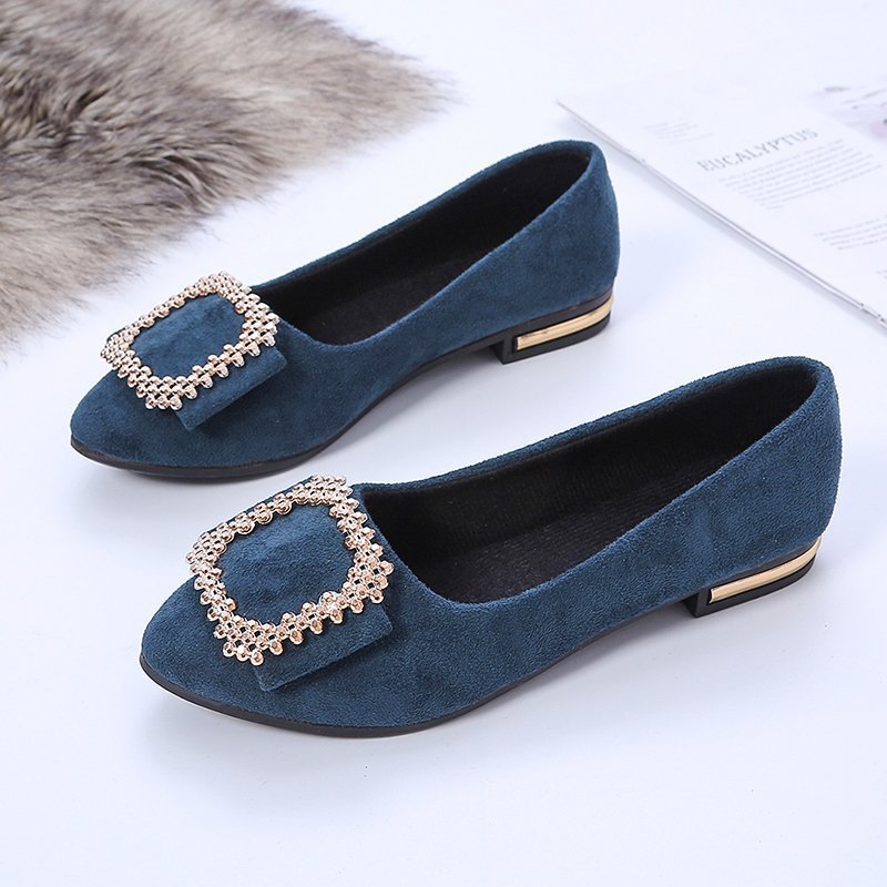 Rosa | Square Toe Embellished Ballet Flats