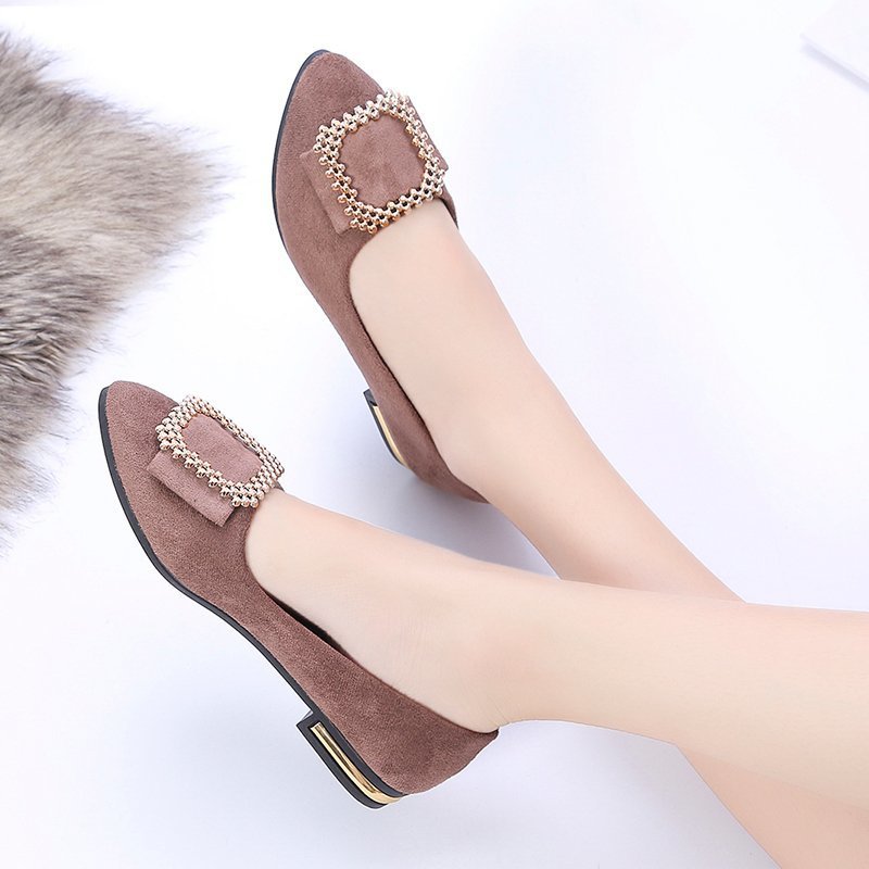 Rosa | Square Toe Embellished Ballet Flats