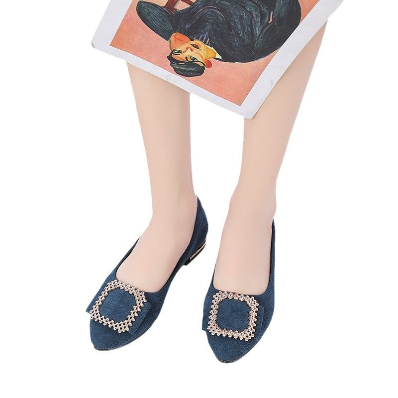 Rosa | Square Toe Embellished Ballet Flats