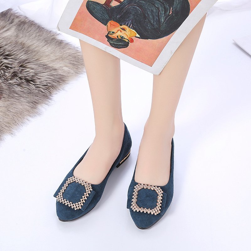Rosa | Square Toe Embellished Ballet Flats