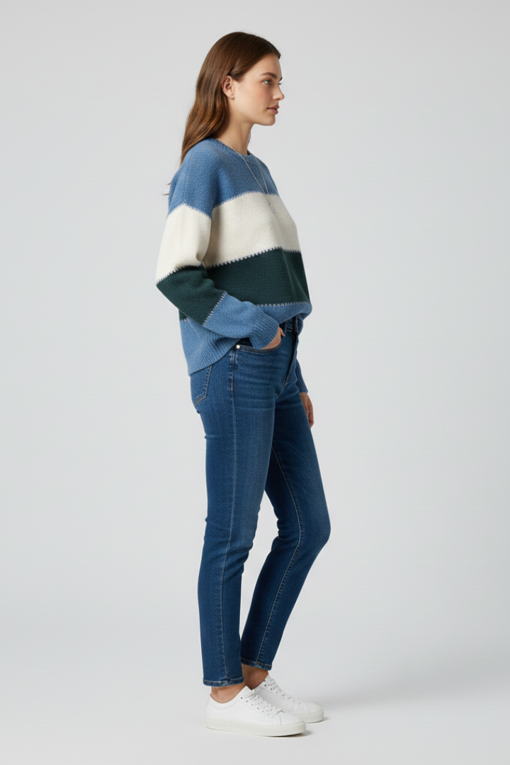Rosabel sweater with striped surface - additional angle 3