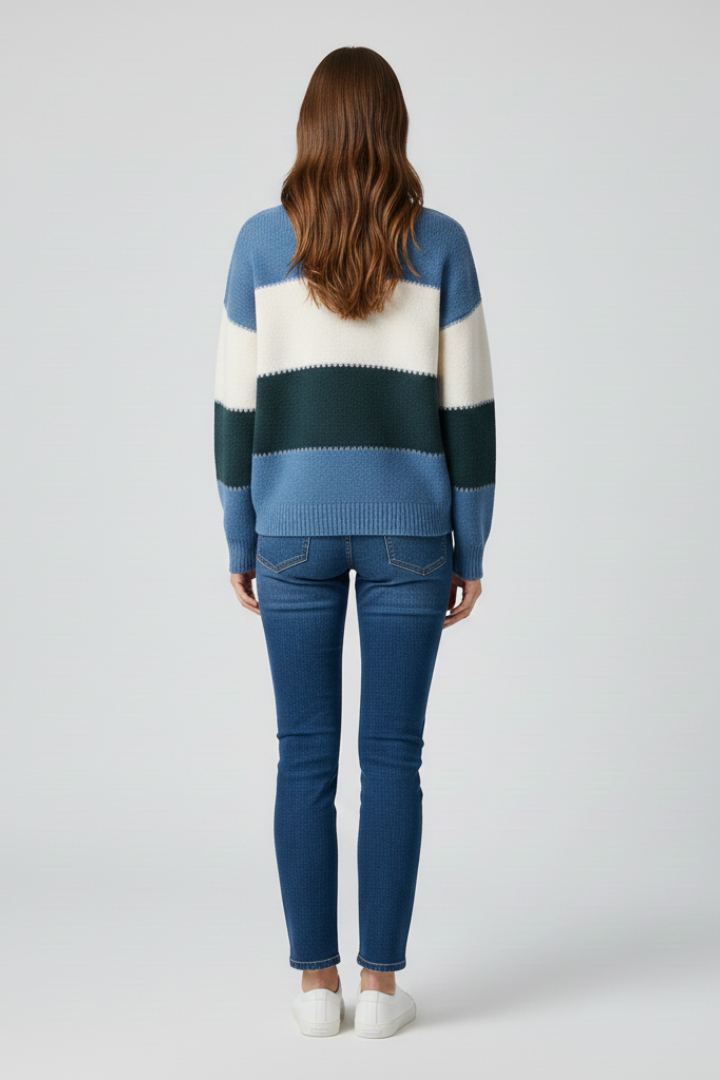 Rosabel sweater with striped surface - side view