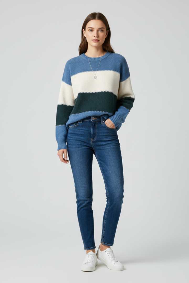 Rosabel sweater with striped surface - additional angle 2