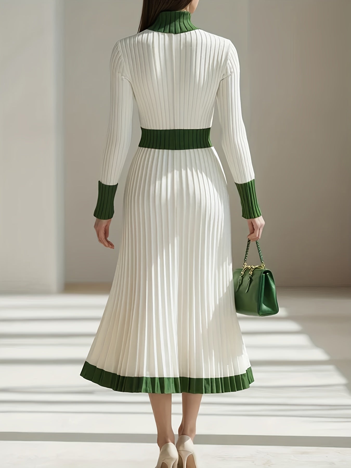Rosalie fall sweater midi dress - zip detail