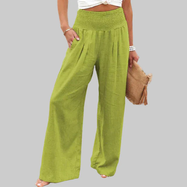 Rosalind wide leg linen trousers - back view