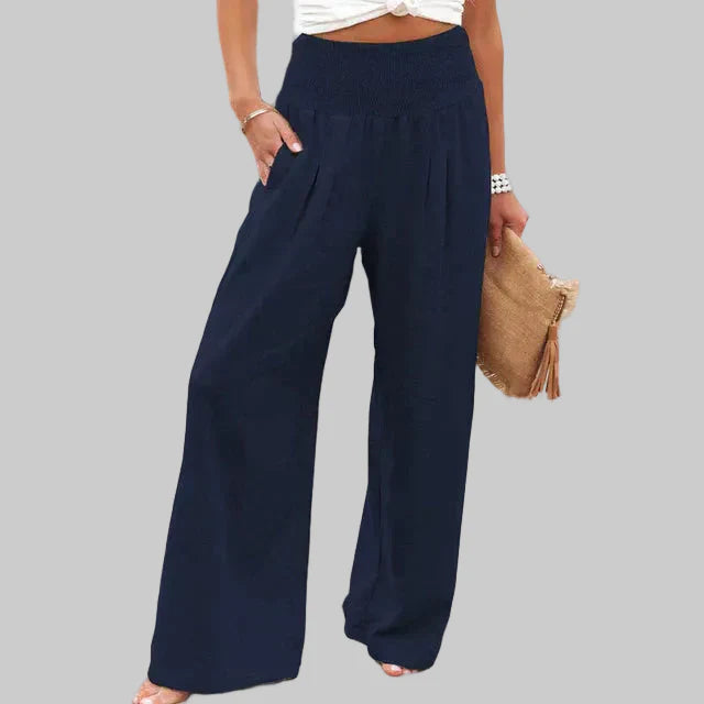 Rosalind wide leg linen trousers - styled outfit