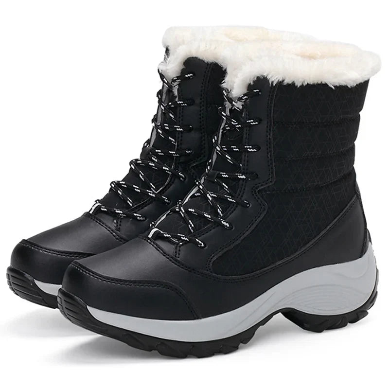 Rosamira | Plush-Lined Lace-Up Snow Boots