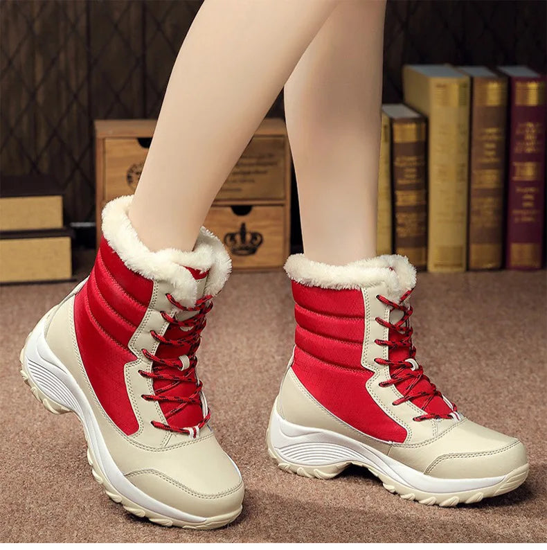 Rosamira | Plush-Lined Lace-Up Snow Boots