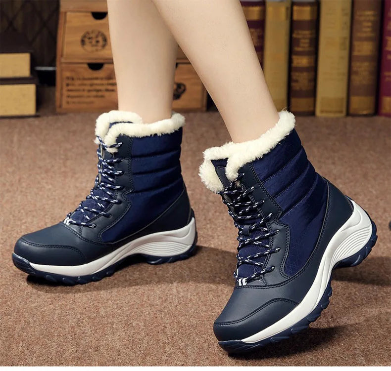 Rosamira | Plush-Lined Lace-Up Snow Boots