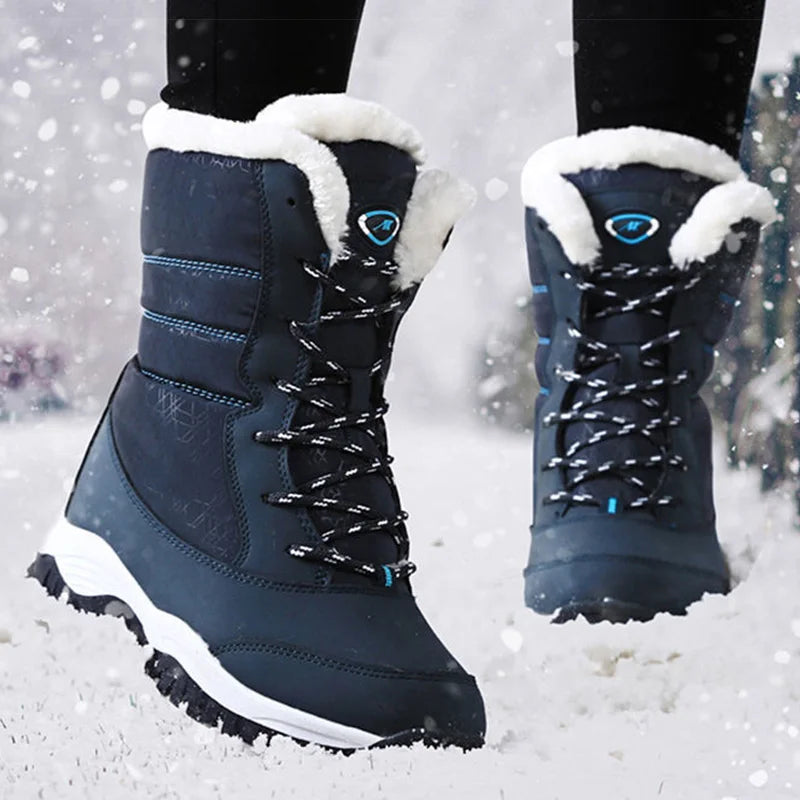 Rosamira | Plush-Lined Lace-Up Snow Boots