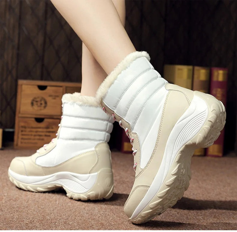 Rosamira | Plush-Lined Lace-Up Snow Boots