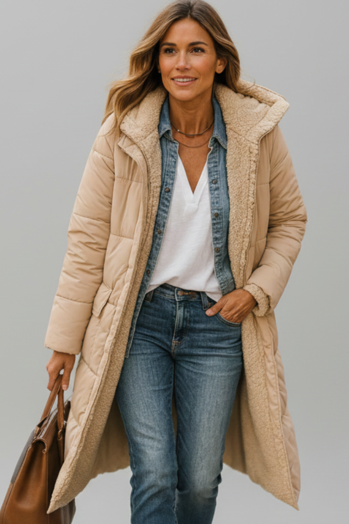 Rosanna | Long Coat with Hood and Zip