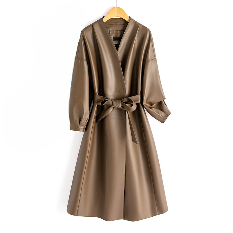 Rosaria | Belted Vegan Leather Coat