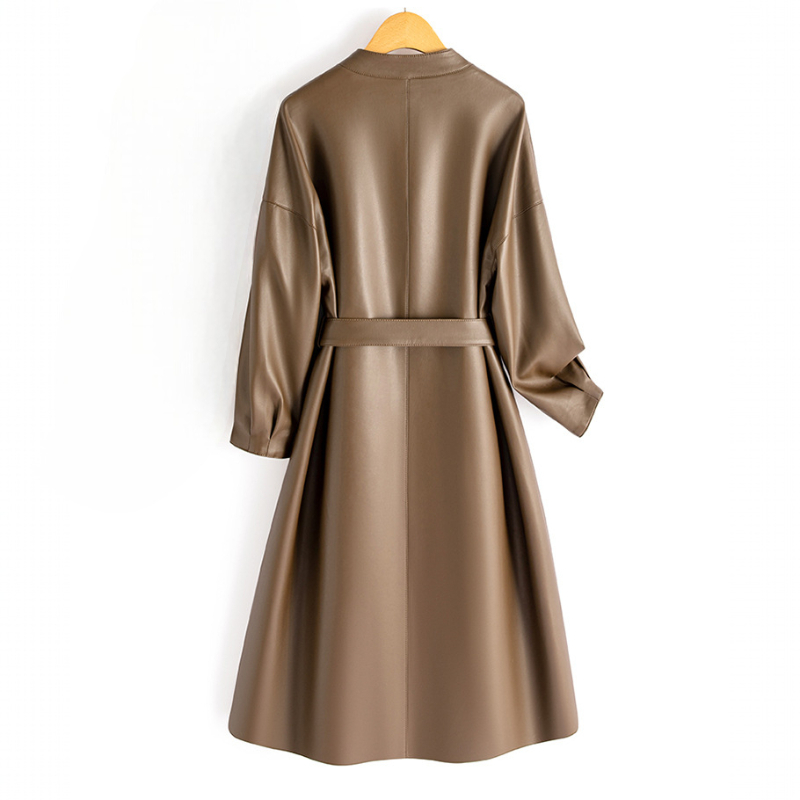 Rosaria | Belted Vegan Leather Coat