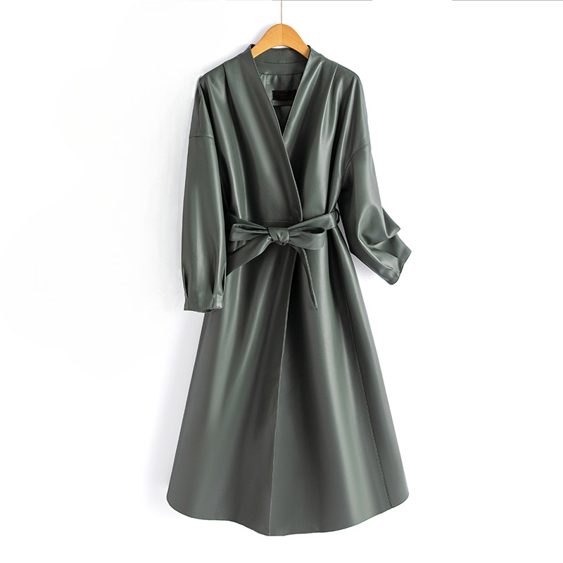 Rosaria | Belted Vegan Leather Coat