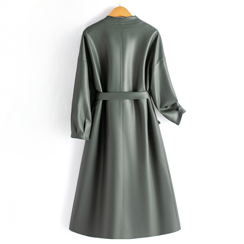 Rosaria | Belted Vegan Leather Coat