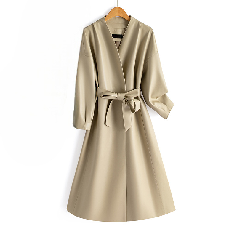 Rosaria | Belted Vegan Leather Coat