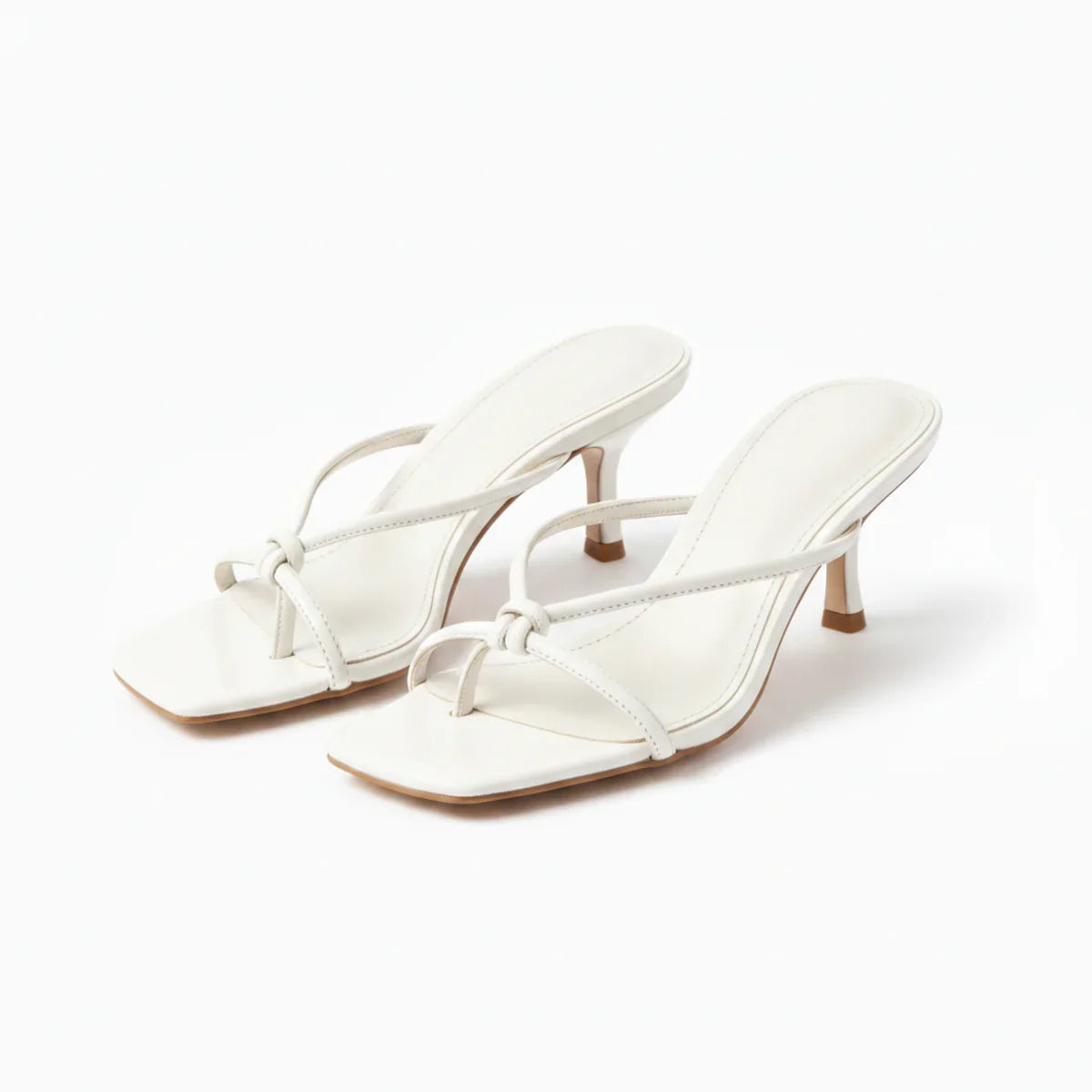 Rose orthopedic heeled sandals knot strap - color White 2