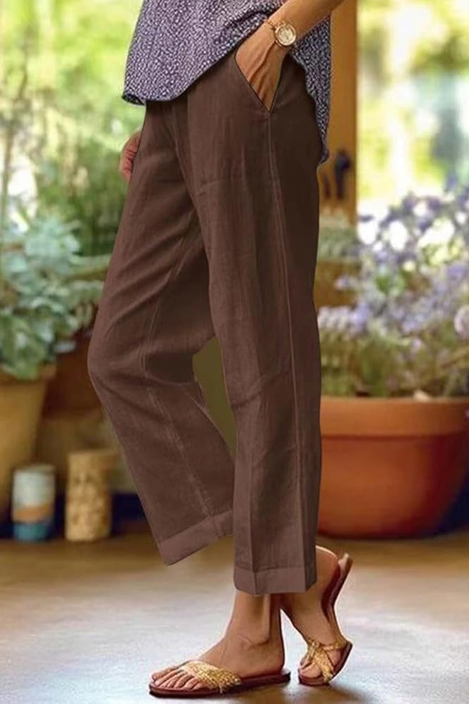 Rosemary straight leg summer pants - side view
