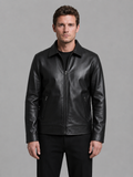 Rourke | Sleek Zip-Pocket Faux Leather Jacket