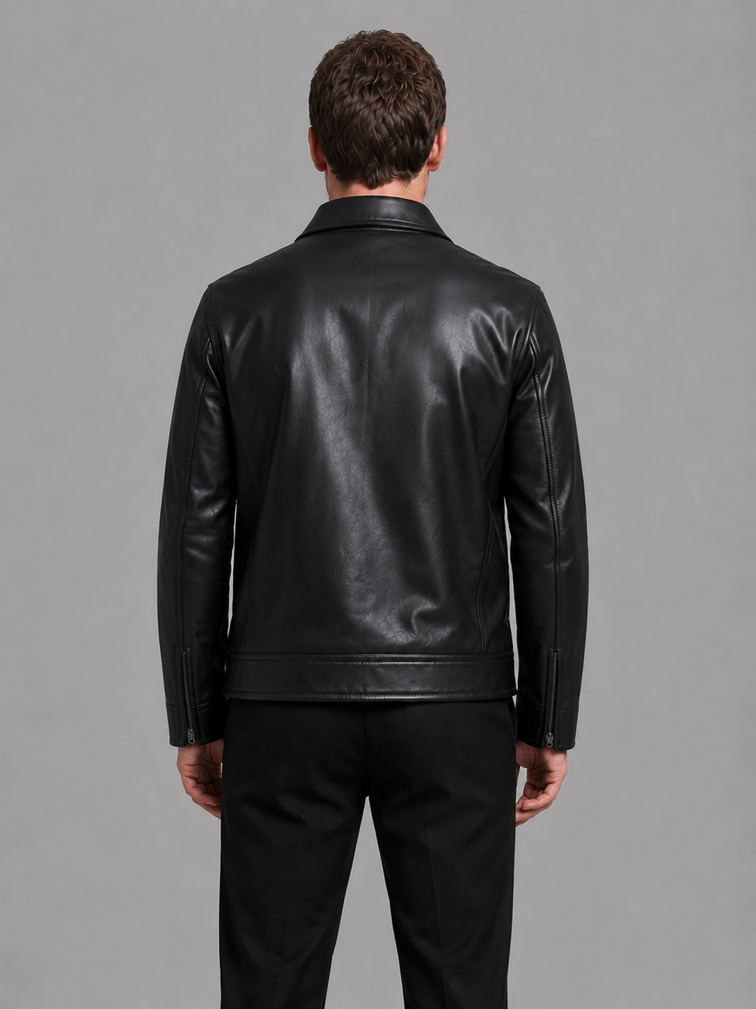 Rourke | Sleek Zip-Pocket Faux Leather Jacket