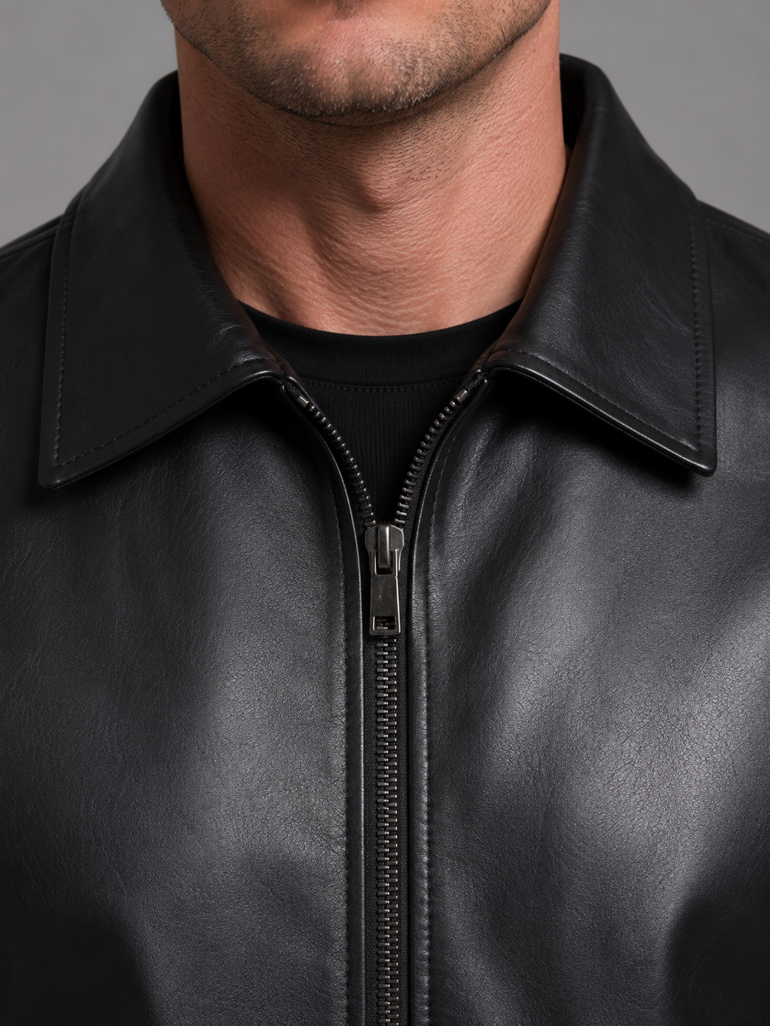 Rourke | Sleek Zip-Pocket Faux Leather Jacket