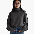 Ruby turtleneck jumper contrast detail - front view