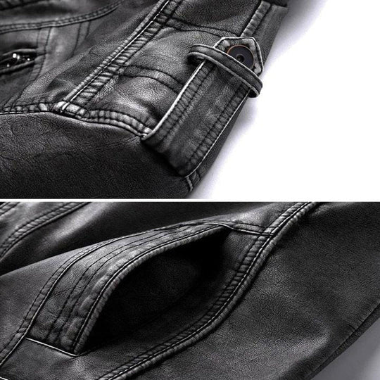 Ryan PU leather biker jacket - front view