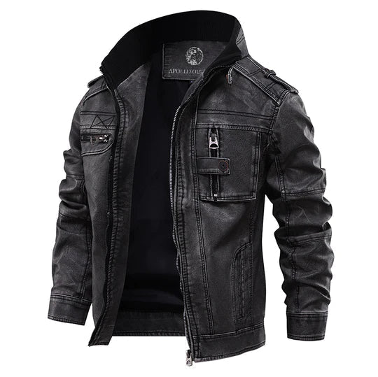 Ryan PU leather biker jacket - back view